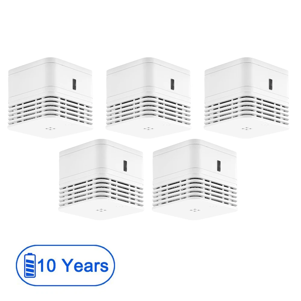 

CPVan 5pcs/Lot smoke detector EN14604 CE Certified fire detector 10 years battery fire alarm 85dB photoelectric detector sensor
