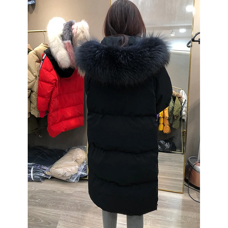 Куртка-пуховик на 90% белом утином пуху новинка женское плотное теплое длинное