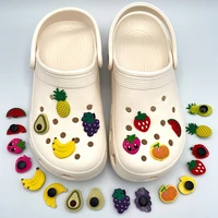 cute pvc fruit banana strawberry shoe badges decoration fit for womens croc sandals clogs charms childrens gifts accessories
