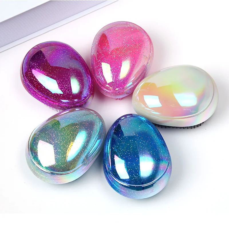 Массажная расческа в форме яйца с мультипликационным принтом антистатические