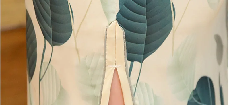 Sheng Coco Новое поступление китайское платье летнее с принтом листьев Ципао