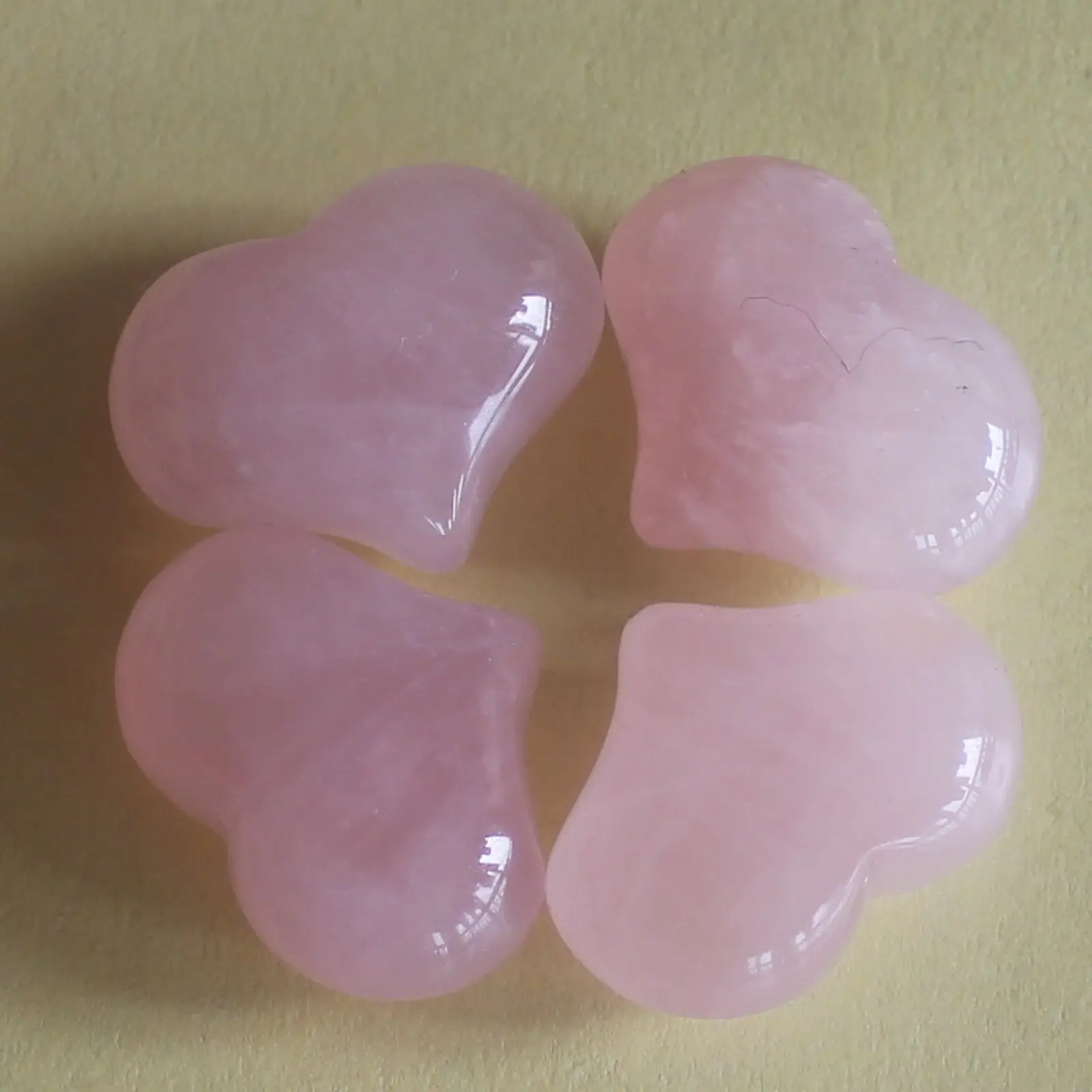 

4pcs Mixed Gemstone Rose Quartzcrystal Heart Piece DIY great gifts