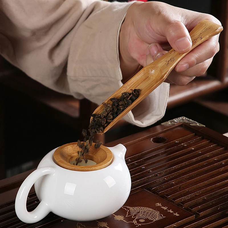 

Chinese Style Bamboo Tea Spoon Natural Chinese Kongfu Tea Shovel Tea Ceremony Fish Shape Teaware Accessories