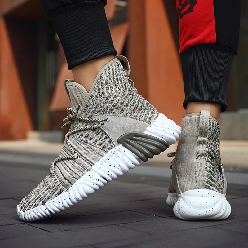 Кроссовки мужские высокие сетчатые Повседневные Дышащие кеды 3 цвета |