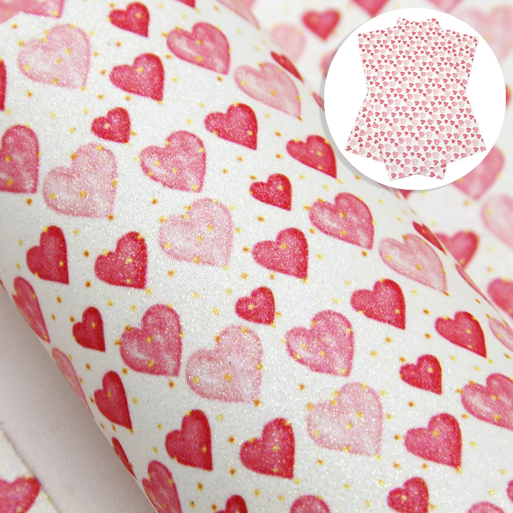 

20*33cm Love Heart Lipstick Printed Fine Glitter Faux Leather For DIY Handmade Home Events Handbags Earrings,1Yc9025