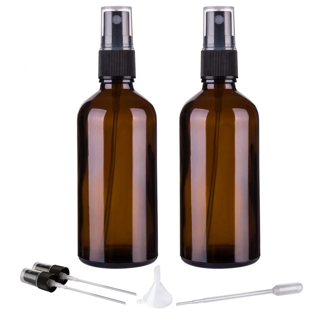 Флаконы-распылители янтарного стекла для эфирных масел пустые маленькие тонкие