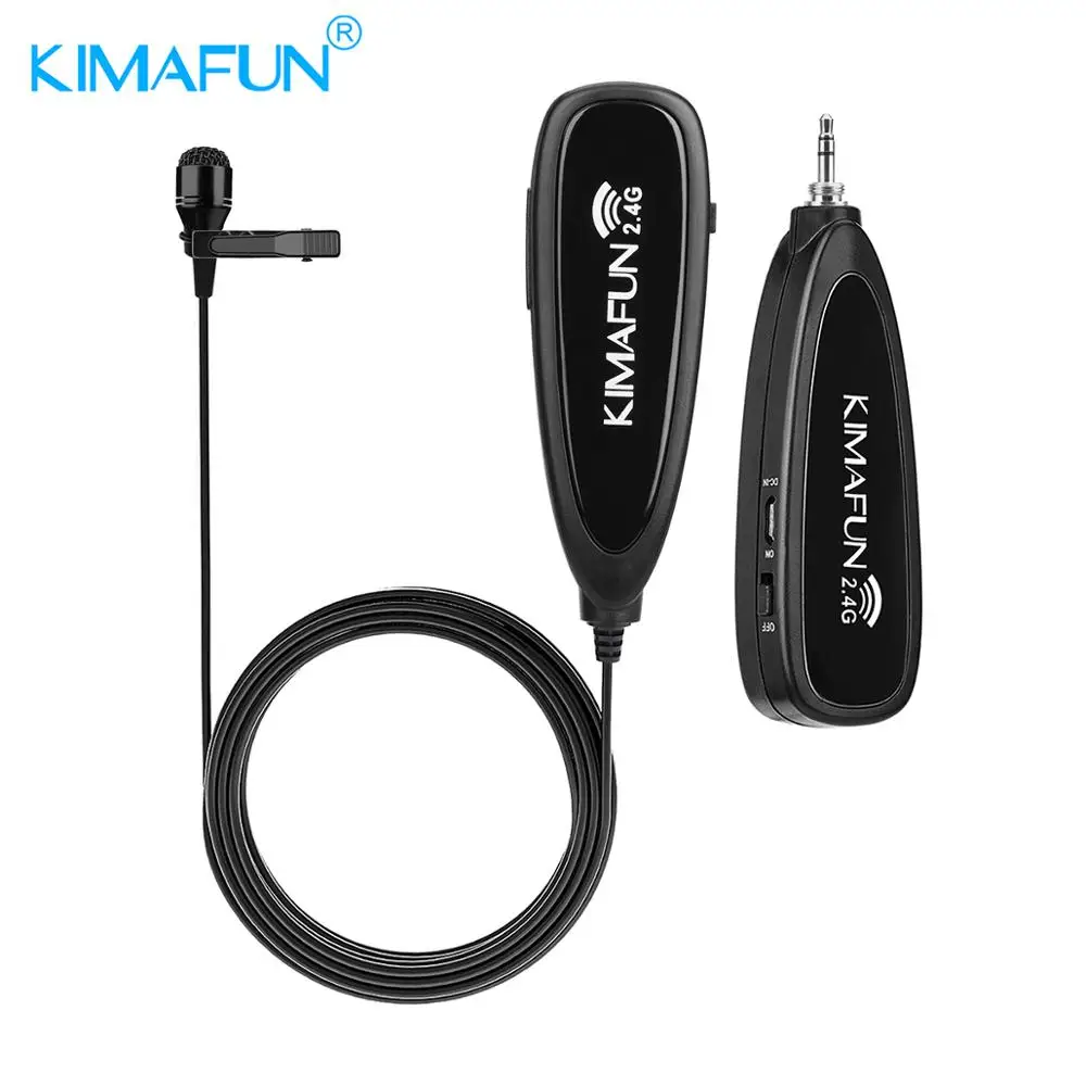 

KIMAFUN 2.4G Wireless Mini Microphone Lavalier Lapel Mic Auto Paired Tie Clip Mic for Studio Recording,Vocals Voice Over,YouTube