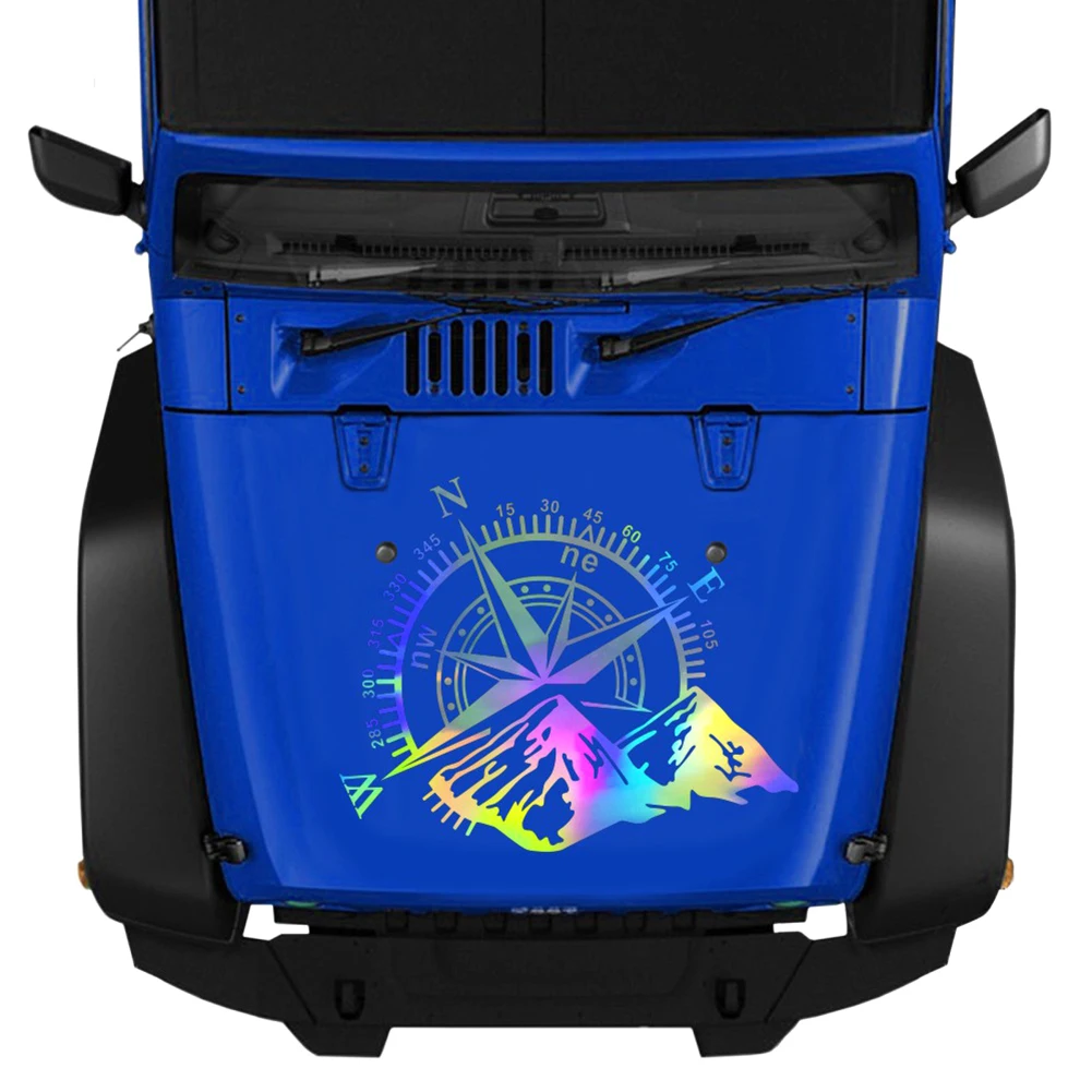 

Distinctive Car Stickers Colorful Mountains Compass Navigation Vehicle Sticker Compass Door Sticker Mountains hood Body Sticker