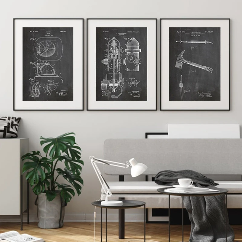 Пожарный Подарки лакированная Винтаж Арт холст картины Плакаты и принтами для