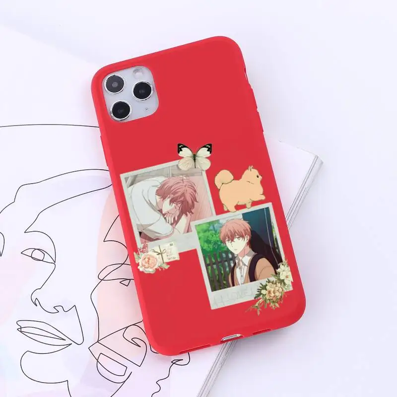 

Given Yaoi Anime Phone Case Red Candy Color for iPhone 6 7 8 11 12 s mini pro X XS XR MAX Plus
