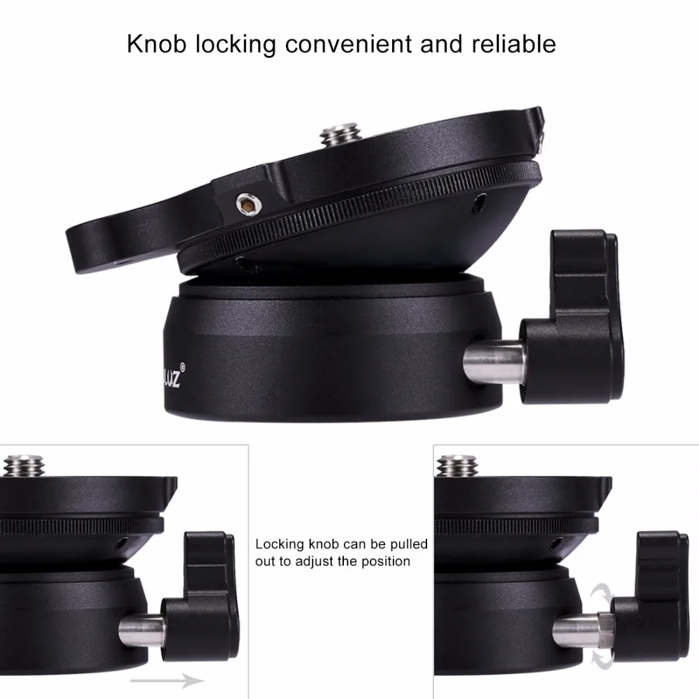PULUZ 3/8 Inch Thread Dome Panoramic Tripod Head Professional Leveling Base With Bubble Level Standard Screws | Электроника