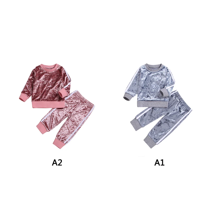 Одежда для маленьких девочек футболка и штаны малышей комплекты одежды милый