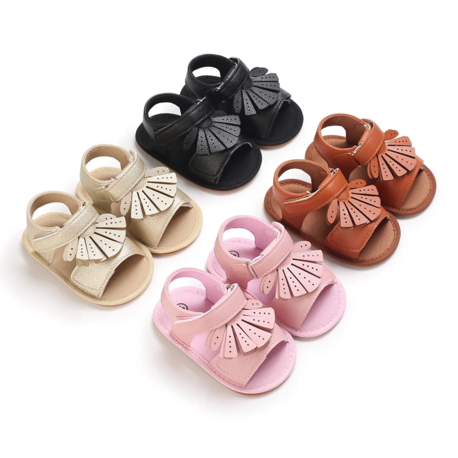 

Летний для новорожденных сандалии бант, мягкая подошва обувь для младенцев Детские препятствующий скольжению ползунок для малыши детская ...
