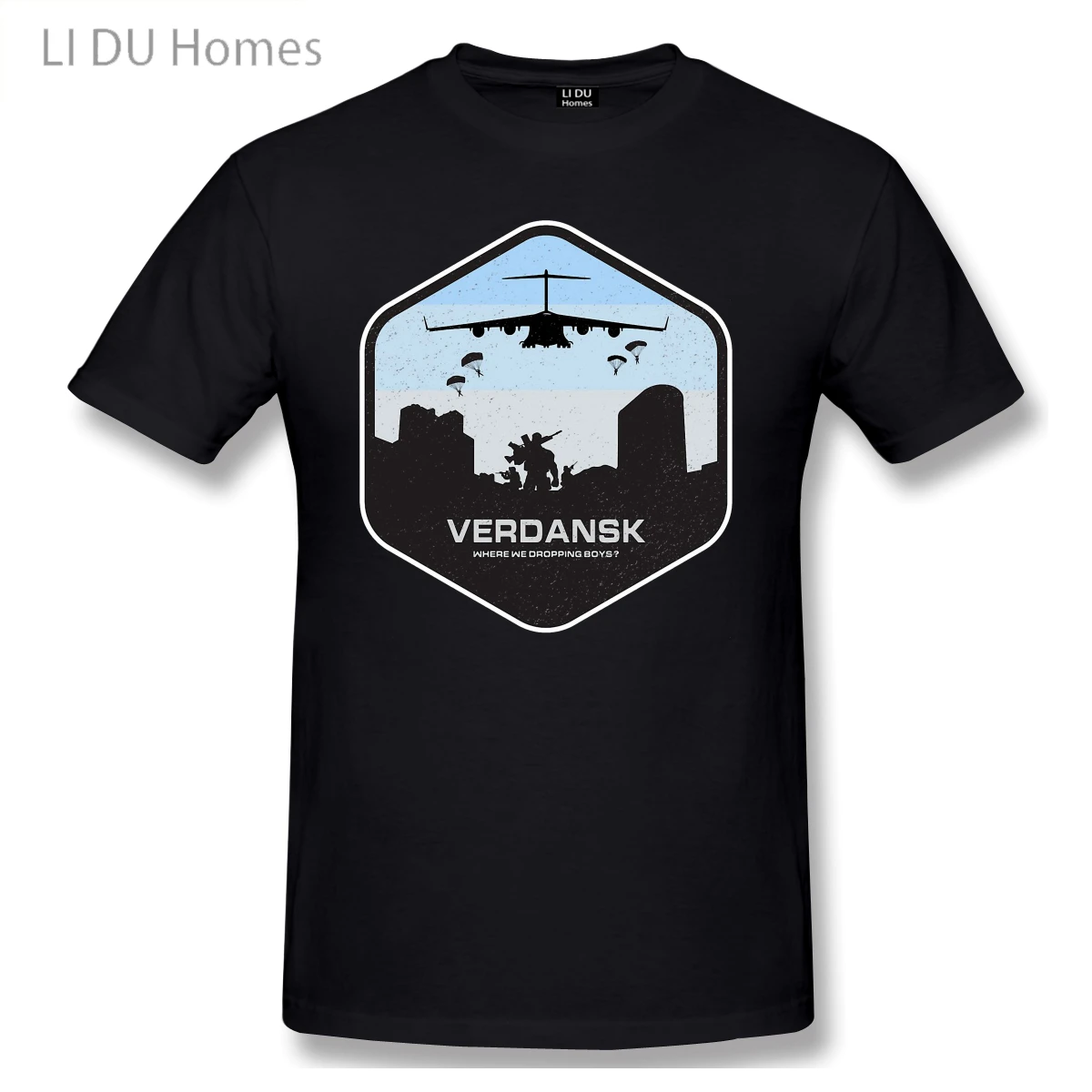 

LIDU Verdansk Warzone Battle Royale ClassicAnime Clothes Design COD Black Ops Cold War 100% Cotton Men T-Shirt