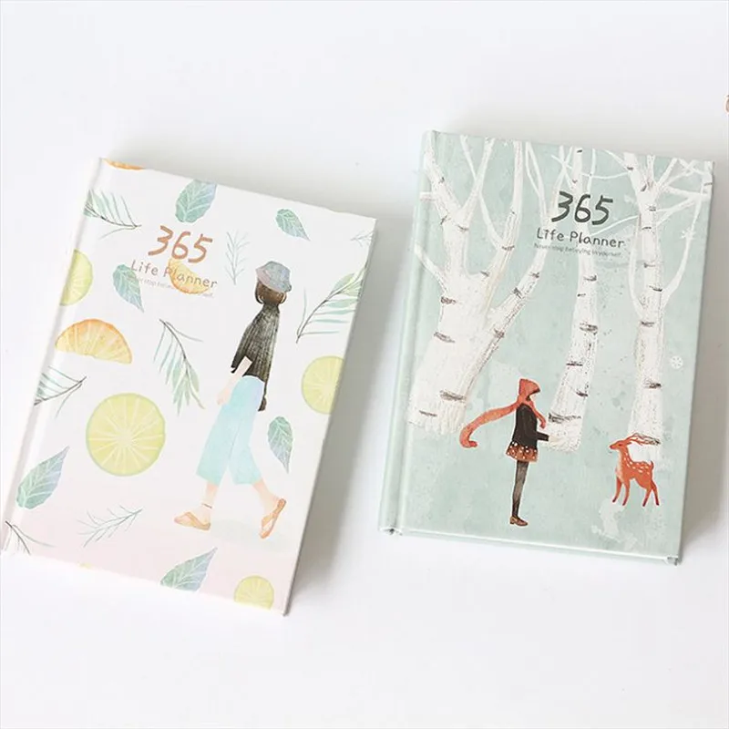 

Kawaii A6 365 Days Planner Agenda Notebook Colorful Inner Page Yearly Daily Plan Diary Notepad School Supplies Office Stationery