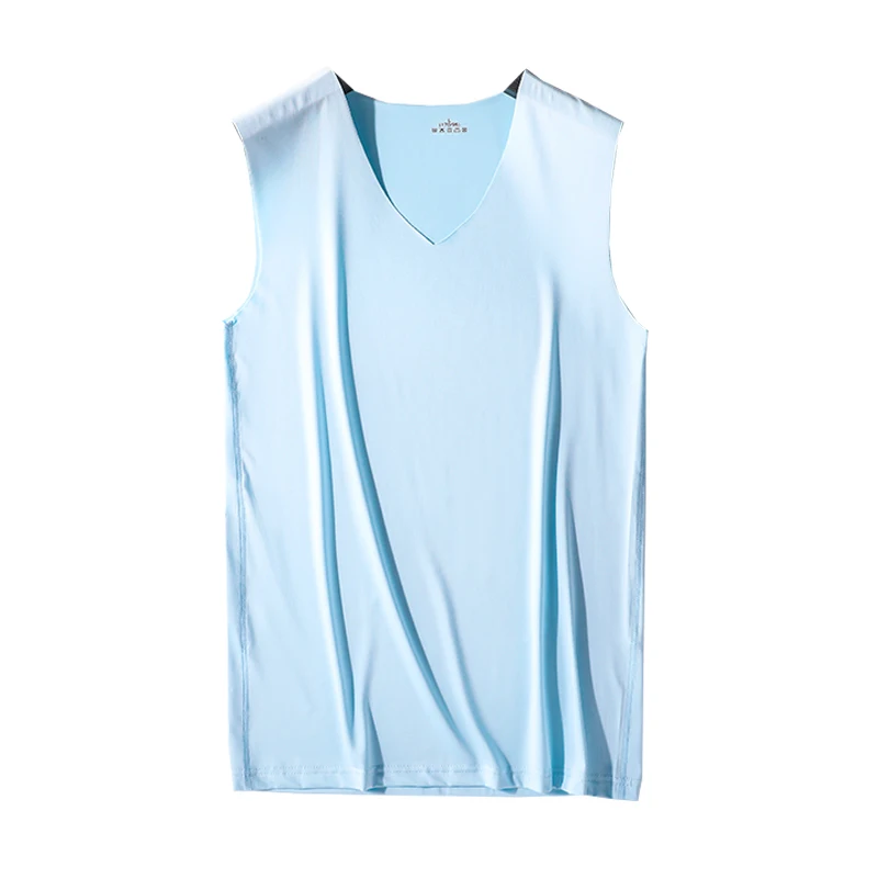 

No trace Summer Cool Men Vest Cotton Tank Tops Underwear Mens Undershirt Transparent Shirts Male Bodyshaper Fitness sleeveless
