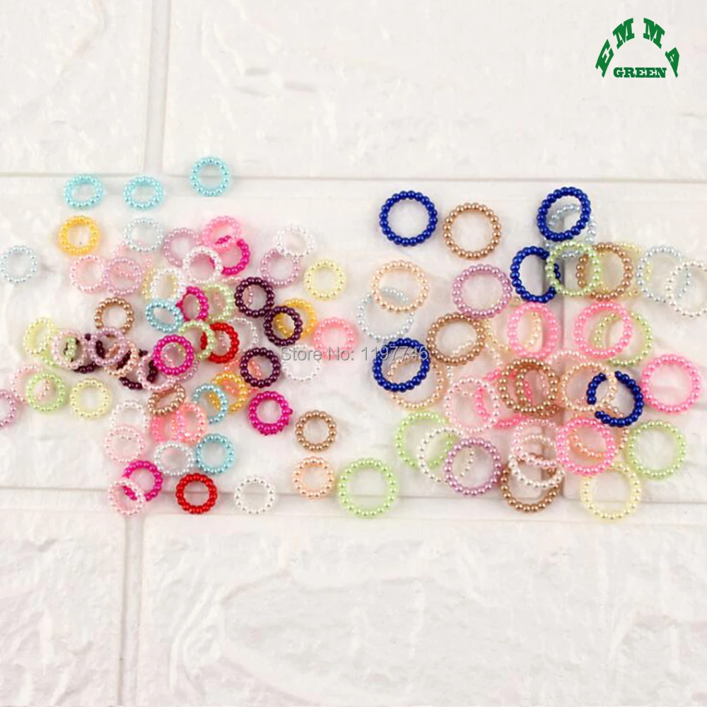 Полужемчужины для дизайна ногтей украшения 10 мм 50 шт. имитация круглых жемчужин