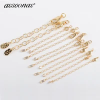 assoonas m1037extended chaindiy necklace jewelry making18k gold platedzirconjewelry accessories10pcslot