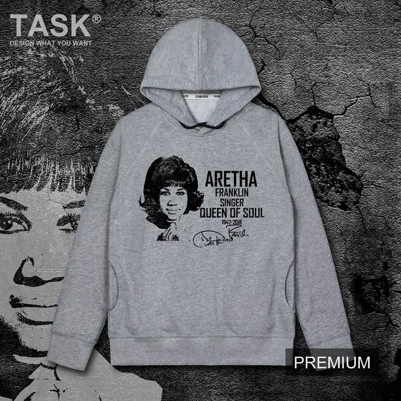 

Celebrity Aretha Franklin United States singer Musician Lady Soul The Queen Of Soul Hall of Fame mens hoodies casual sportswear