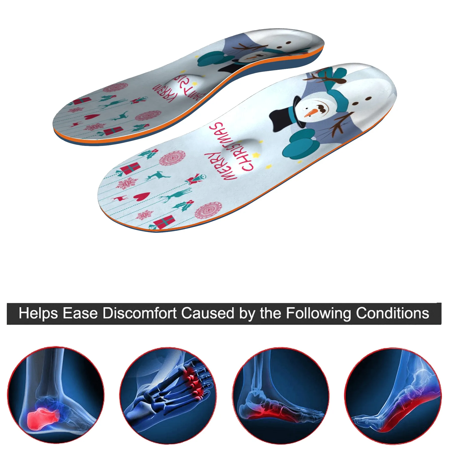 Christmas plantar fasciitis flat foot arch support orthopedic insole comfortable non-slip orthopedic men and women