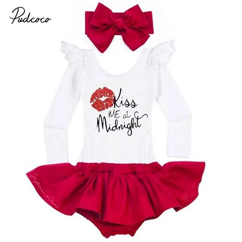 2020 Милая Одежда для новорожденных девочек с рисунком губ 3 предмета комбинезон