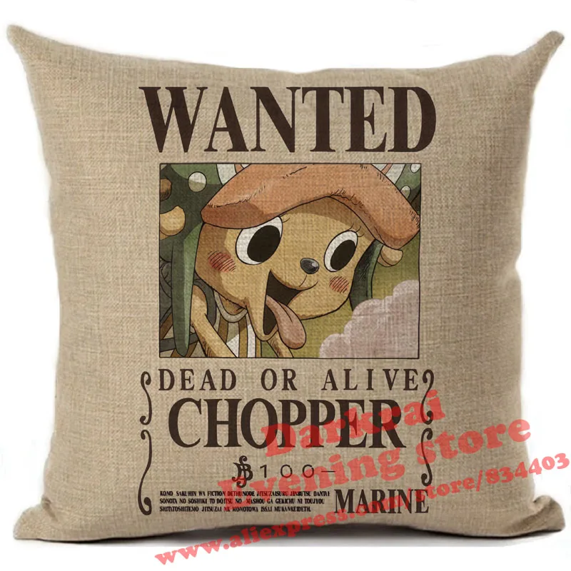 6 Аниме one piece Wanted Order Чехлы для подушек, Мультяшные украшения для дома, гостиной, дивана, поясные подушки, декоративная наволочка - Цвет: 6