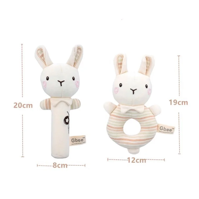 Newborn Baby Rattles Rabbit Bear Grab Ability Training Toys Infant Stroller Bed Hanging Bell Plush Dolls игрушки для детей |