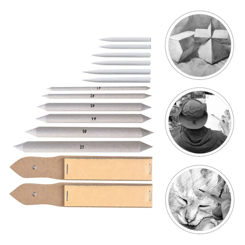 

1 Set/14pcs Artist Charcoal Sketch Drawing Tools Blending Stumps Sketching Pen