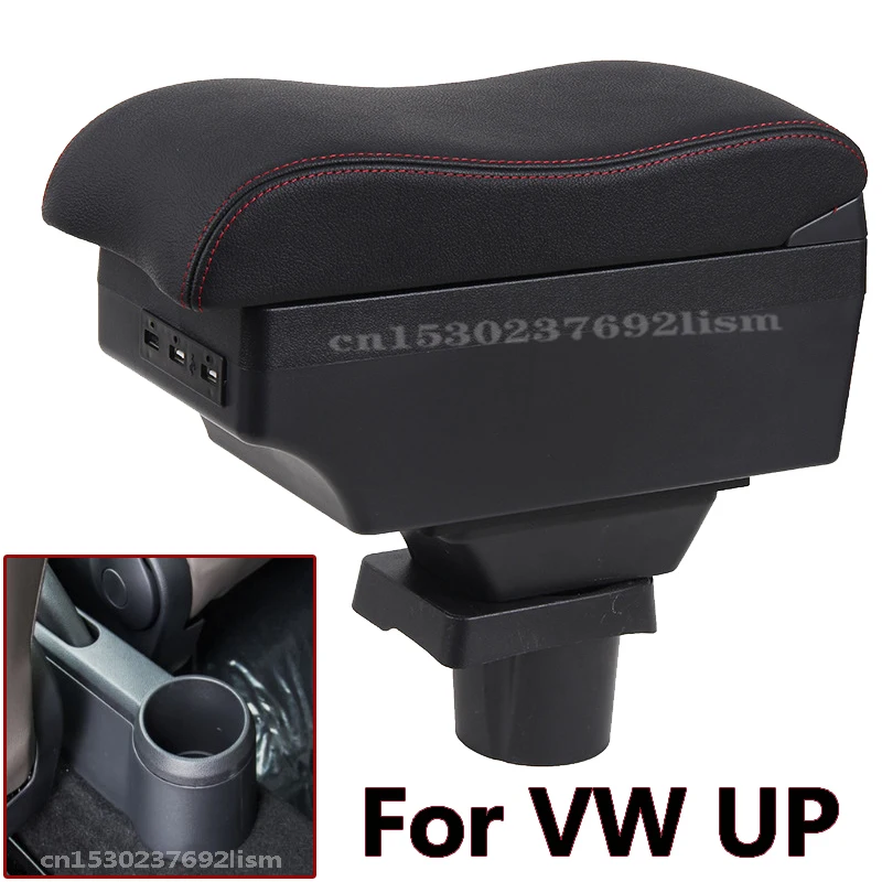 

Подлокотник для VW UP 2009-2020, центральный контейнер для хранения продуктов, внутренний подлокотник для хранения, аксессуары для стайлинга автомобиля, запчасти