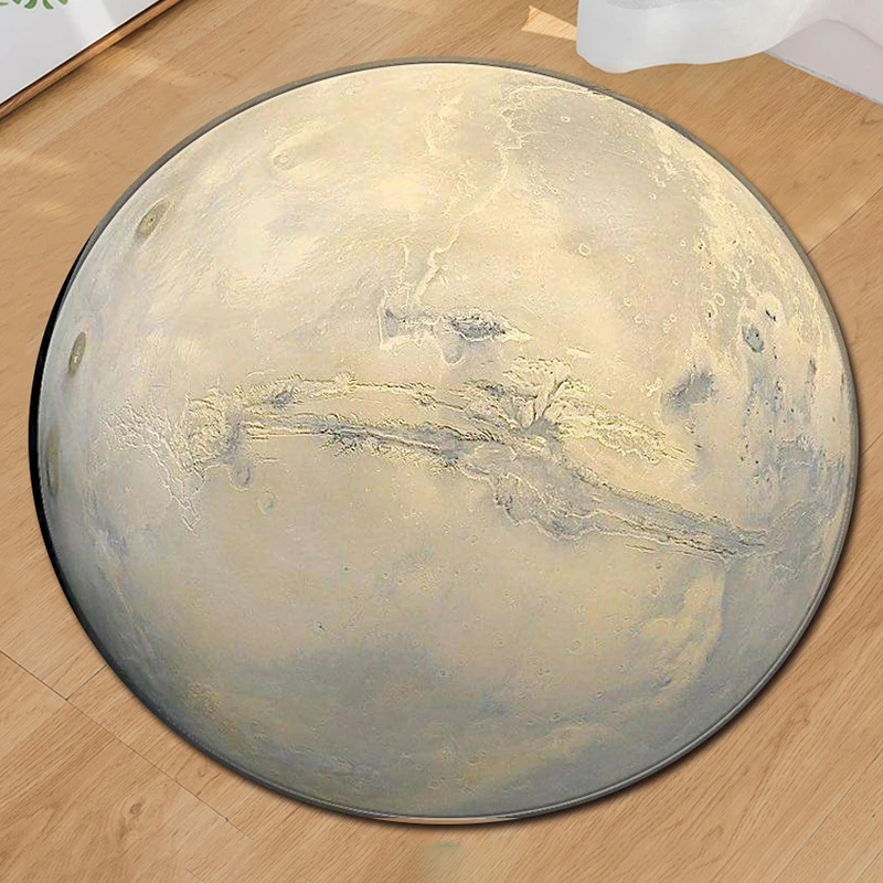 

1*Round Floor 60cm Diameter Mat Home Soft Round Carpet Moon Earth Planet Floor Chair Mat Anti-slip Rug Decor