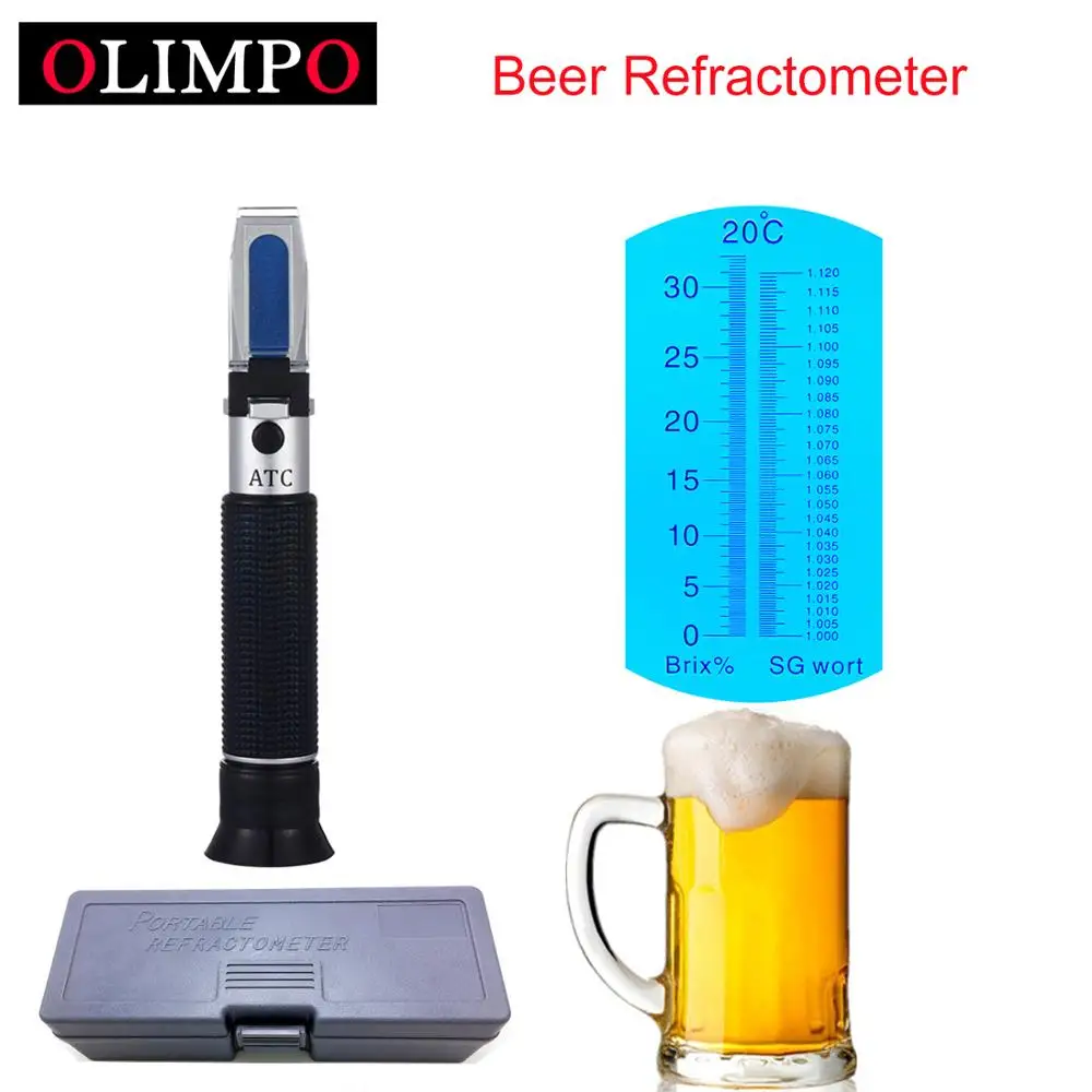 Рефрактометр пива Brix 0 32% Wort 1 000 SG с atc для домашнего пивоварения|beer refractometer|atc brixbrix