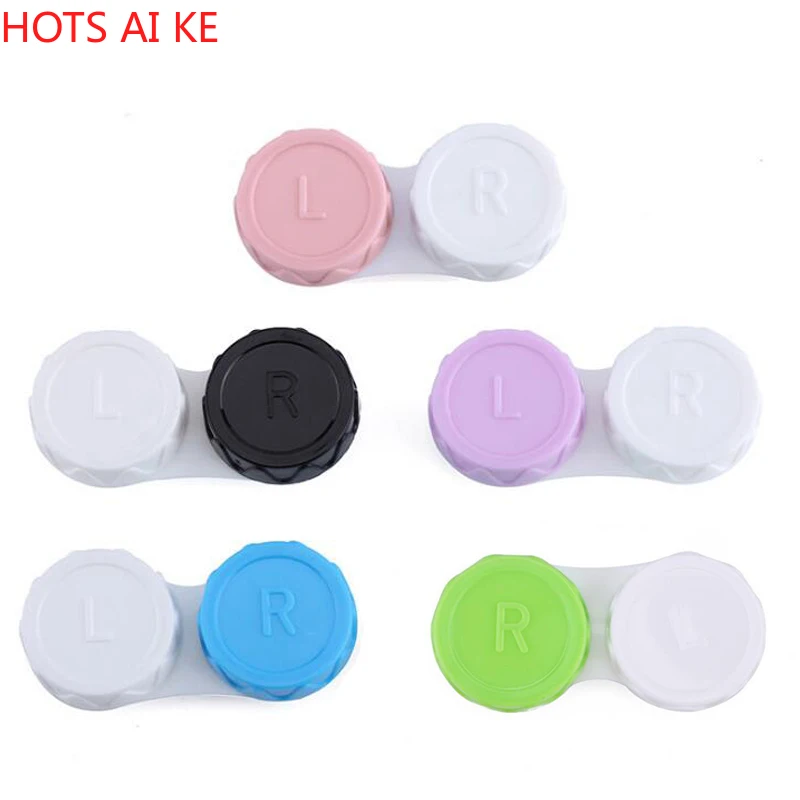 

1 Pcs Pocket Draagbare Mini Contact Lens Case Gemakkelijk Dragen Make Up Beauty Leerling Opbergdoos Spiegel Container Travel Kit