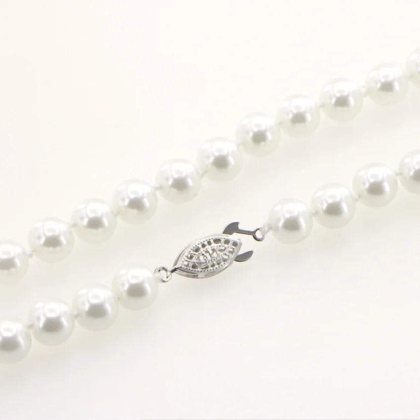 Изысканное ожерелье из белого жемчуга 8 мм модные ювелирные изделия подарки для