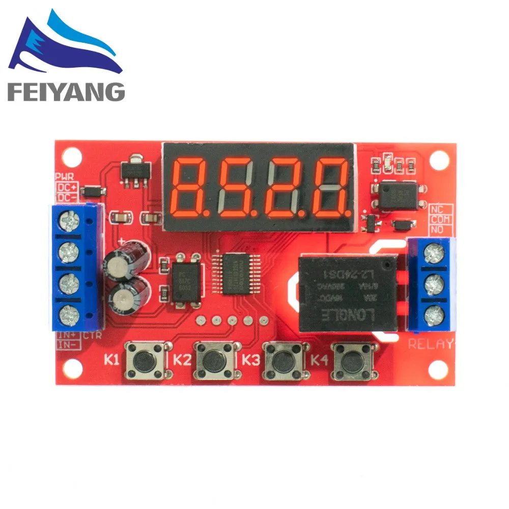 Релейный модуль с регулируемой задержкой времени 5 В 12 24 10 А светодиодный
