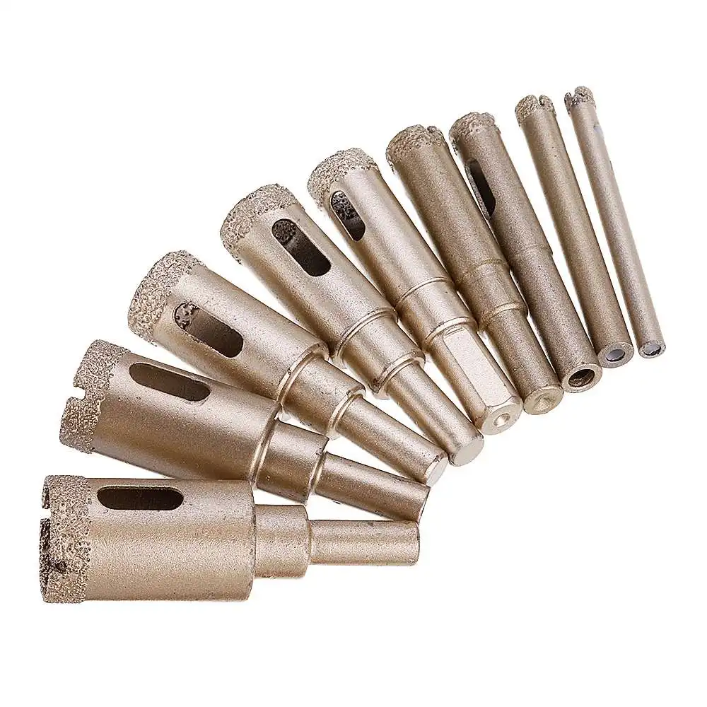 

25-60mm Brazed Hole Saw Cutter Hole Puncher Tile Ceramic Glass Marble Emery Drill Bit Tools