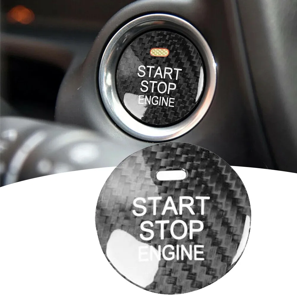 Car Engine Start Button Cover For Mazda 3 Axela CX-3 CX-5 CX-8 MX-5 Carbon Fiber Button Cover Interior Button Trim Strip