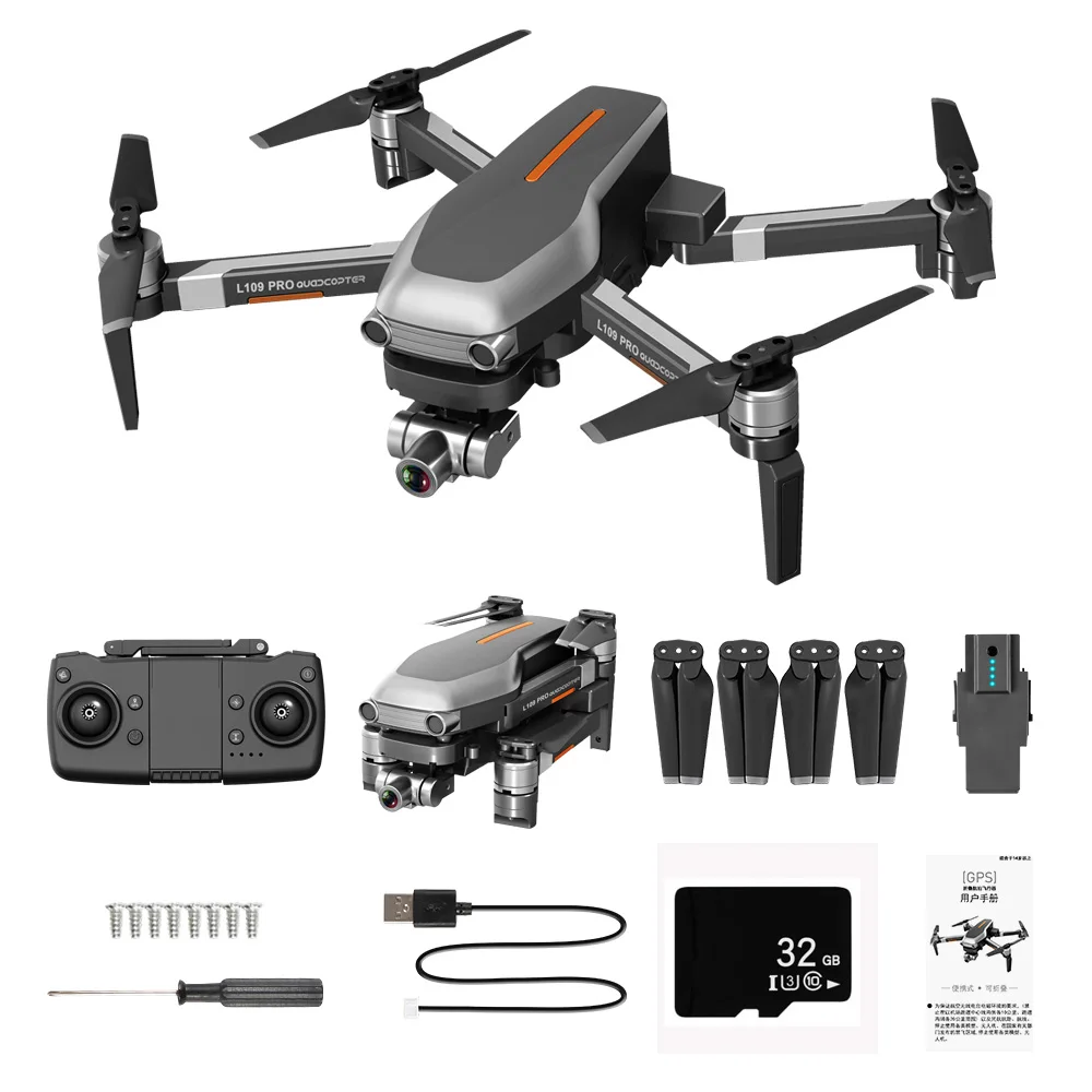 Квадрокоптер L109 Pro с камерой GPS HD 4K 2 оси стабильный стабилизатор 5G Wi Fi FPV