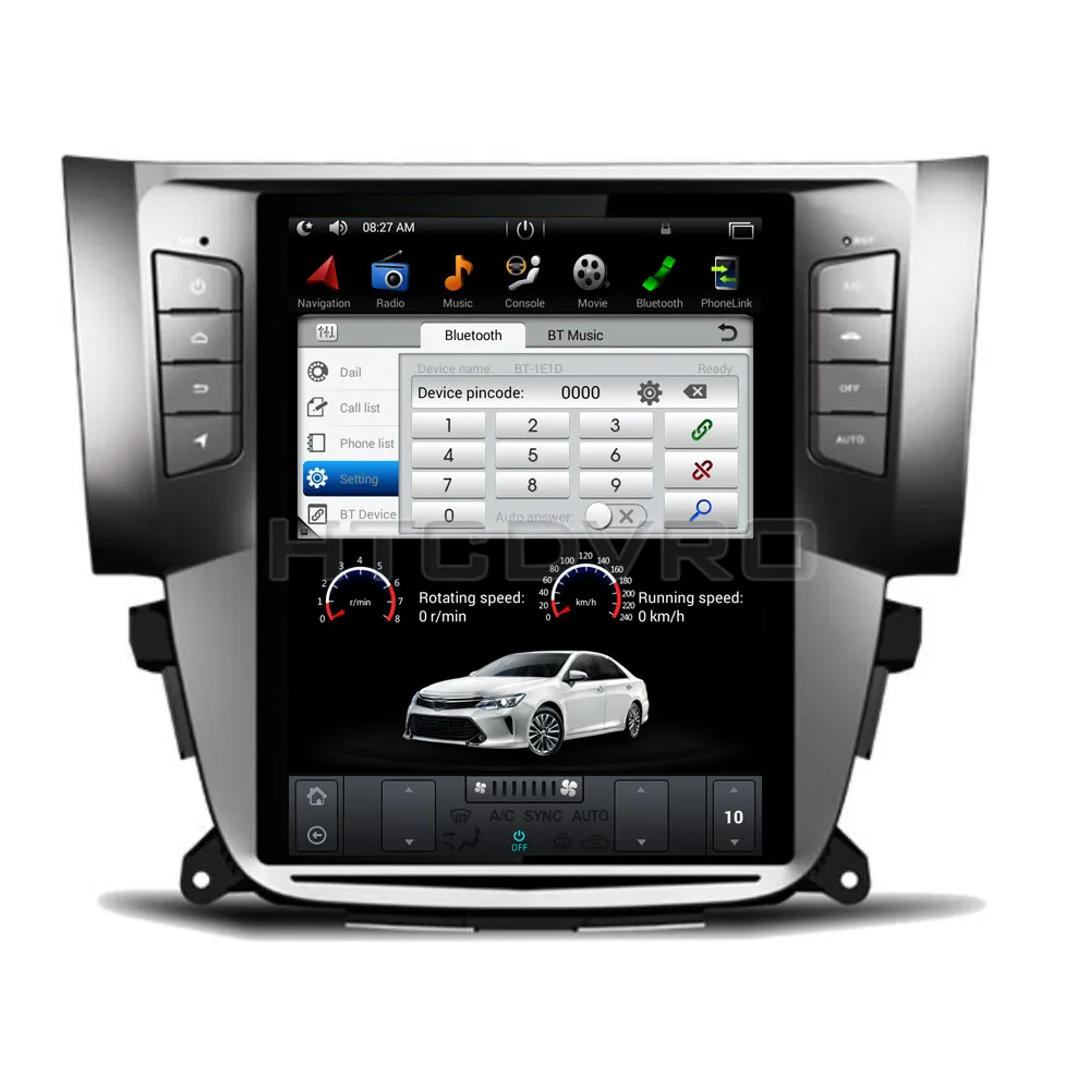 YMODVHT 10 4 дюйма Telsa стиль вертикальный экран четырехъядерный Android 7 1 2 Гб RAM