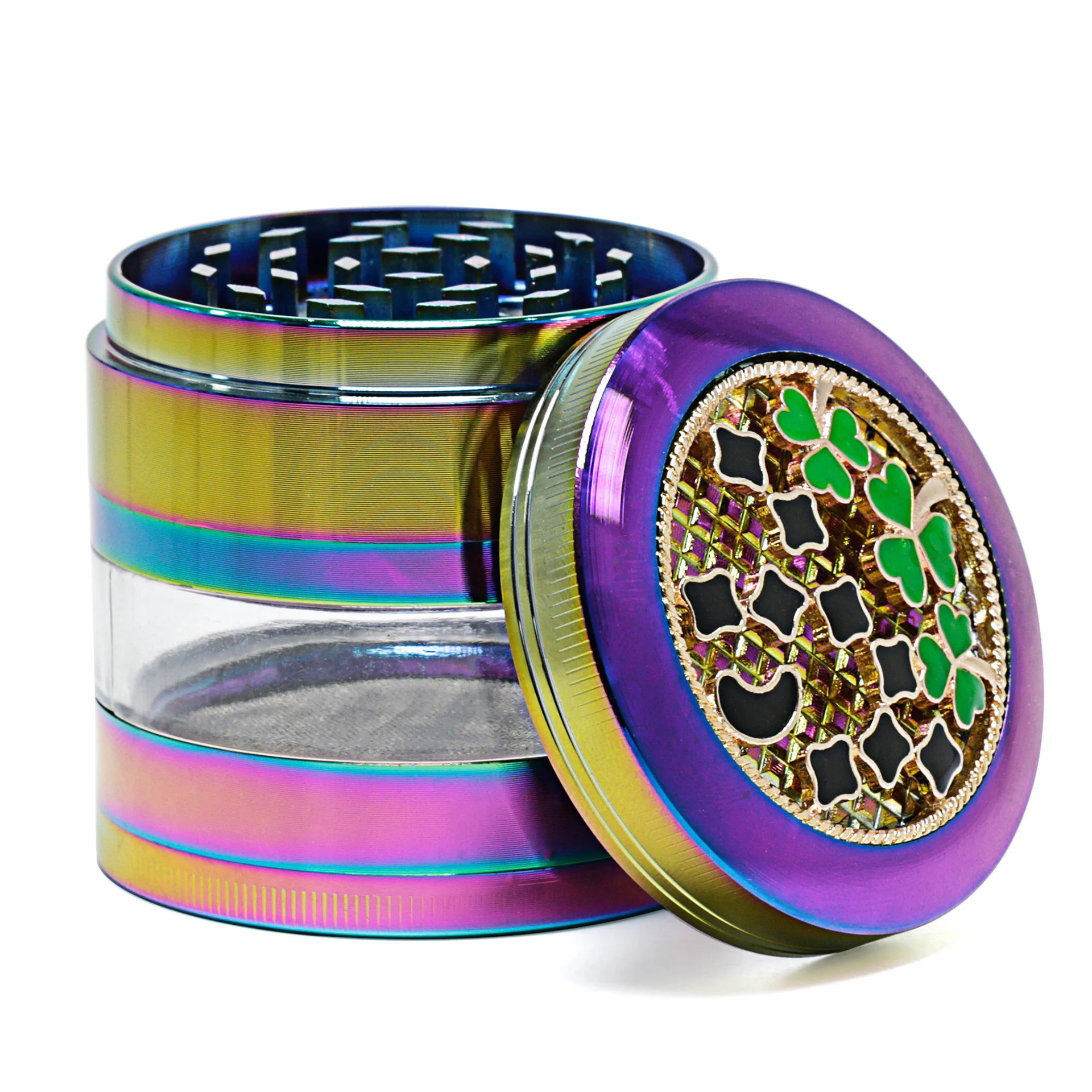 Механическая блокировка 63 мм 4-секционный измельчитель для специй с выпуклая