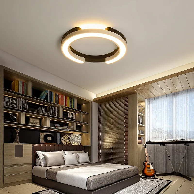 Потолочная люстра черного и белого цвета для спальни гостиной коридора круглая с