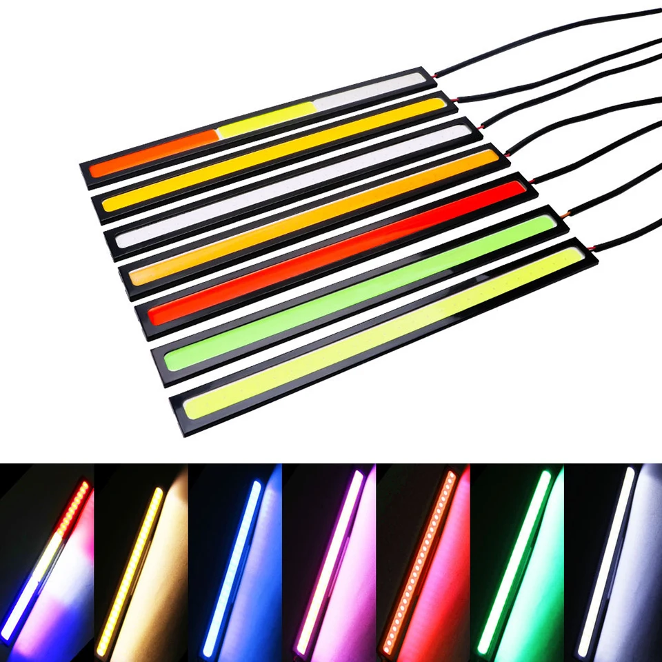 

2pcs LED DRL Car Daytime Running Light Flexible Waterproof Strip COB Ultra-bright and Ultra-thin 12v Decorative Light