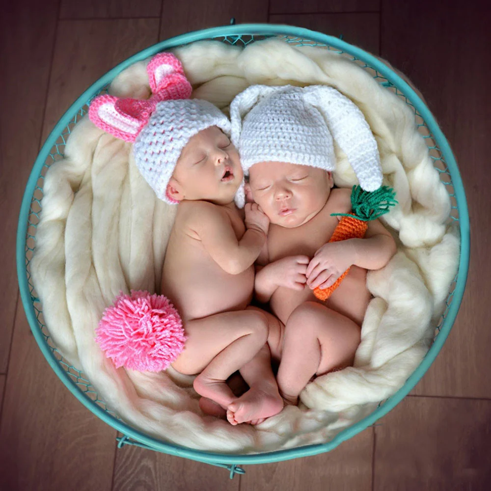 1 комплект детские костюмы для фотографии аксессуары фотосъемки двойни шапка