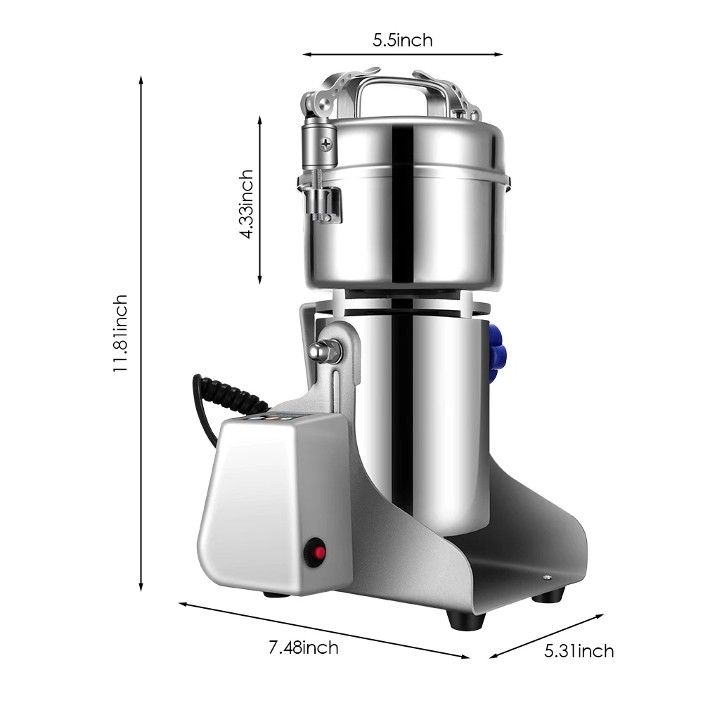 

300G LCD Electric Grain Mill Stainless Steel Super 25000 Rpm Powder Mill For Kitchen Herbs Spices Pepper Coffee Corn