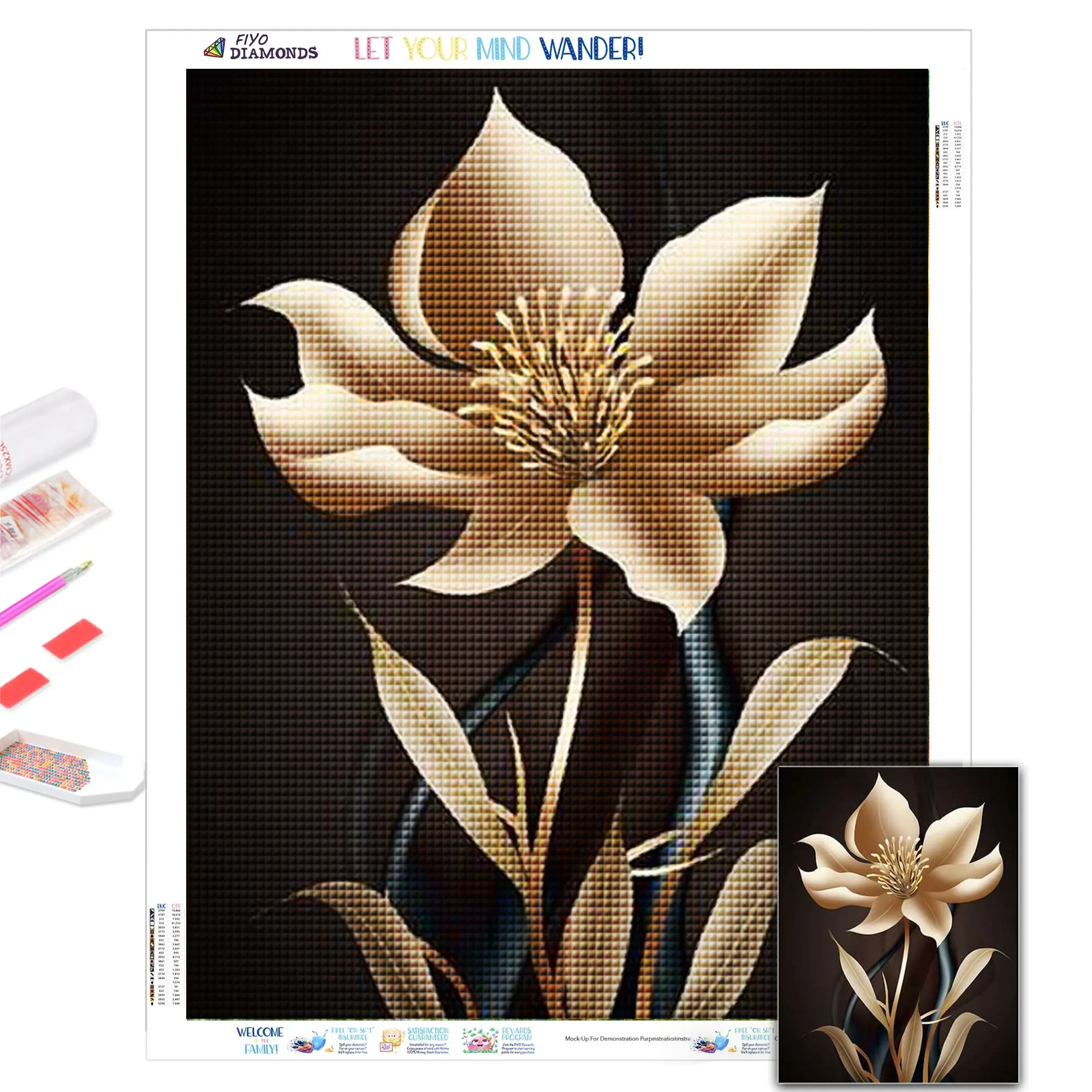 

Алмазная живопись, абстрактная черная и Золотая цветочная картина стразы, Алмазная мозаика, вышивка крестиком, наборы для домашнего декора