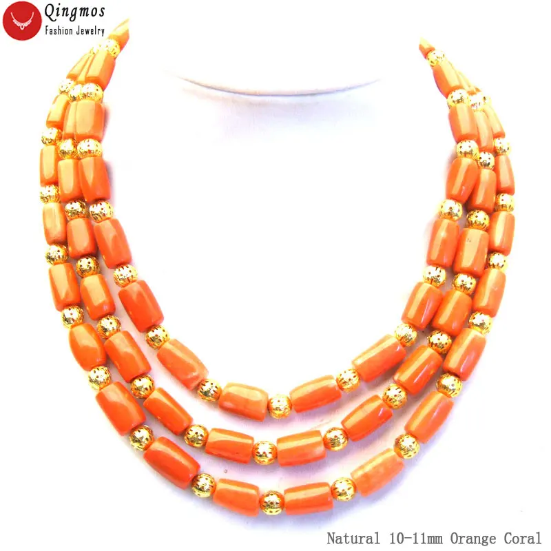 Ожерелье женское из 3 нитей длиной 18 20 дюймов 10 11 мм|natural coral|beads naturalbeads coral |