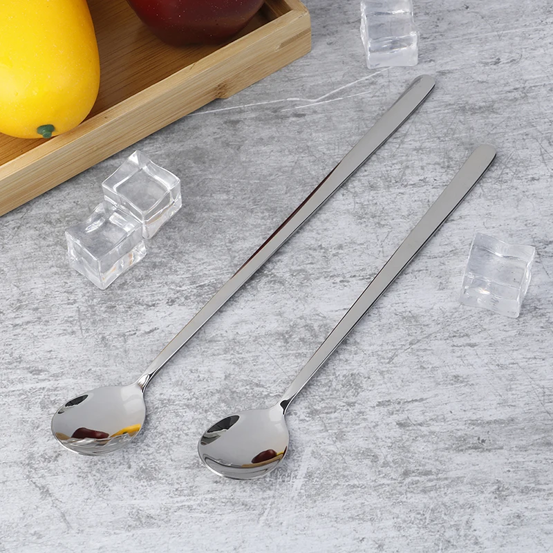 

1PC Stainless Steel Long Handled Coffee Spoon Ice Cream Dessert Tea Spoon For Picnic Flatware Kitchen Accessories