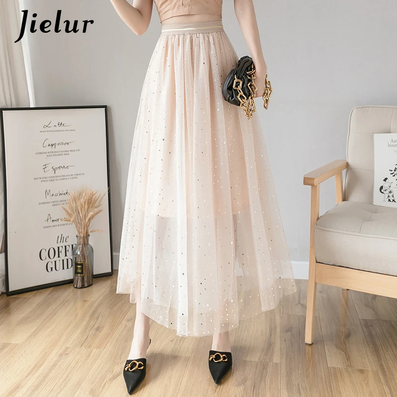 Юбка-пачка Женская сетчатая трапециевидная с блестками и эластичным поясом |