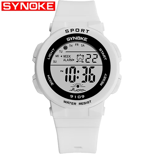 White SYNOKE модные женские часы цифровые спортивные женские часы 50 м водонепроницаемые для мальчиков и девочек студенческие наручные часы с будильником Relogio Feminino - Цвет: White