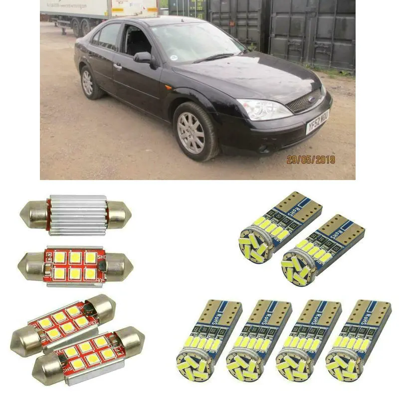 

Лампы светодиодные для салона автомобиля, 10 шт., для Ford mondeo mk3 b5y, хэтчбека, салона, b4y