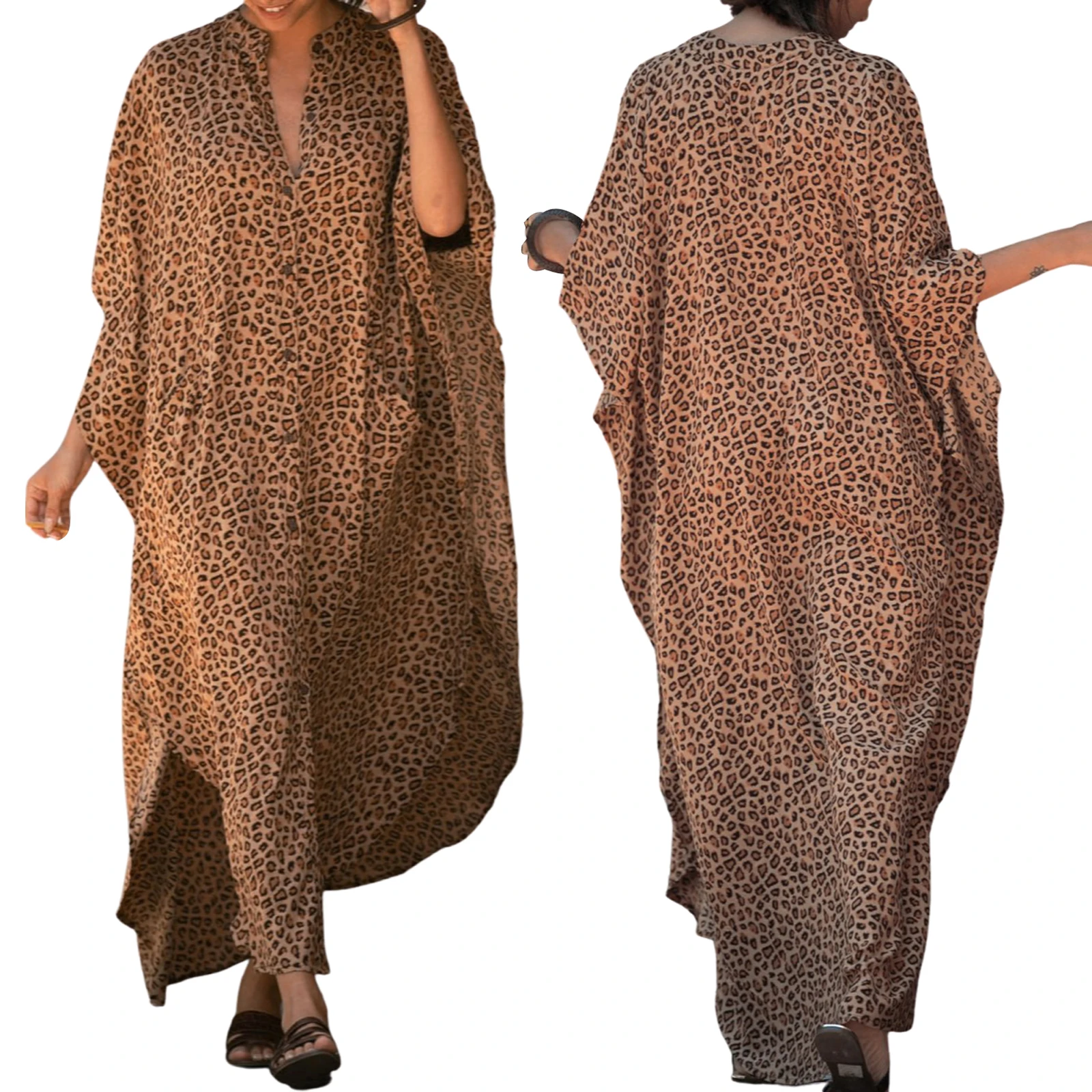 Женская Длинная накидка на купальник привлекательное Платье макси с пуговицами V